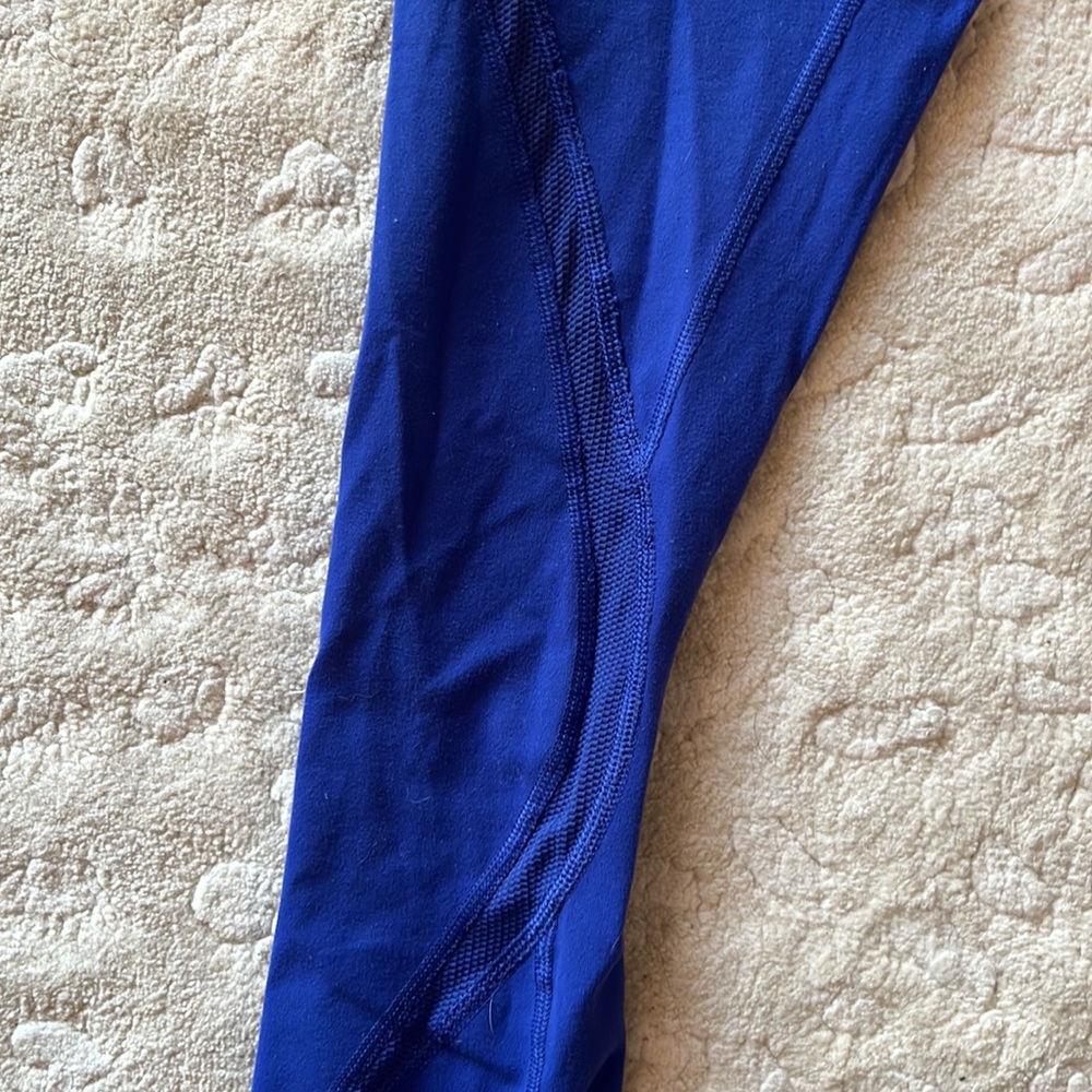 *Host Pick!* Lululemon Free Flow crop in Electric Blue w crossover & mesh detail - Picture 6 of 7
